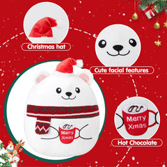 14-inch Houwsbaby polar bear plush pillow ideal for sofas or beds.