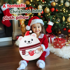 Beautiful embroidery on the Houwsbaby polar bear plush pillow adds premium detail.