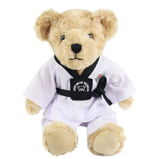 Houwsbaby Taekwondo Teddy Bear with black belt, a soft 8-inch companion for martial arts fans.