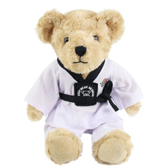Houwsbaby Taekwondo Teddy Bear with black belt, a soft 8-inch companion for martial arts fans.