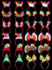 HOVACY 24-pcs light-up Christmas headbands glow brightly for festive photos