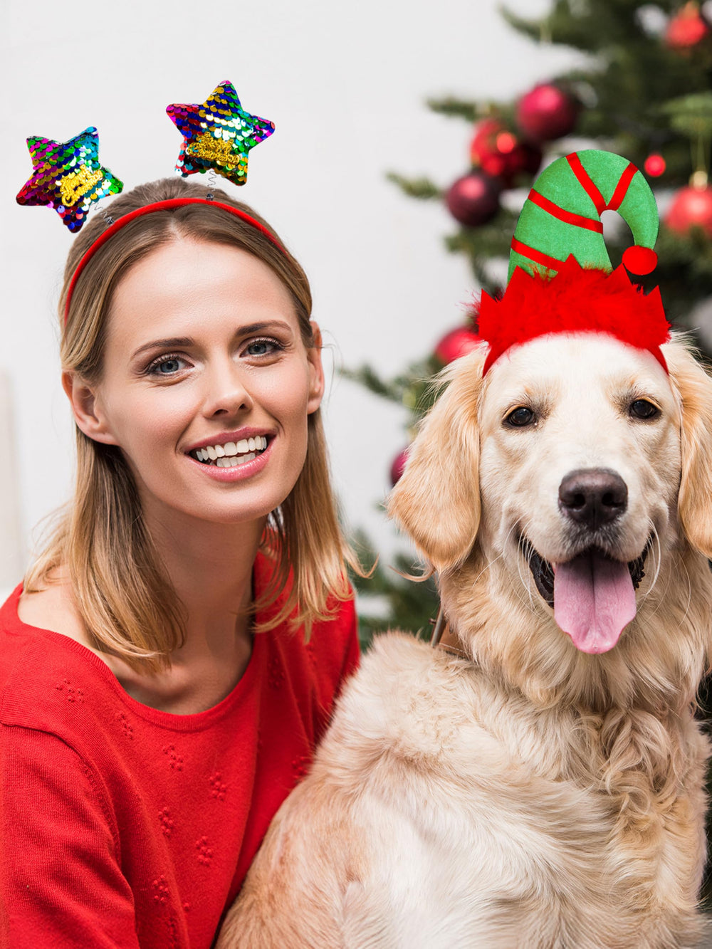 HOVACY headbands worn at gatherings for versatile Christmas styling.