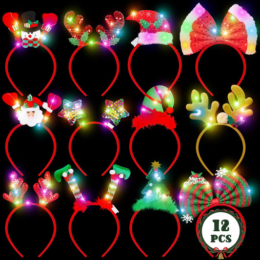 HOVACY LED snowman headband lights up festive moments.