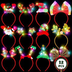 HOVACY LED snowman headband lights up festive moments.