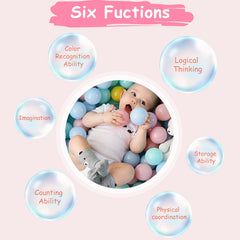 Hovenlay colorful ball pit balls used indoors for sensory play.