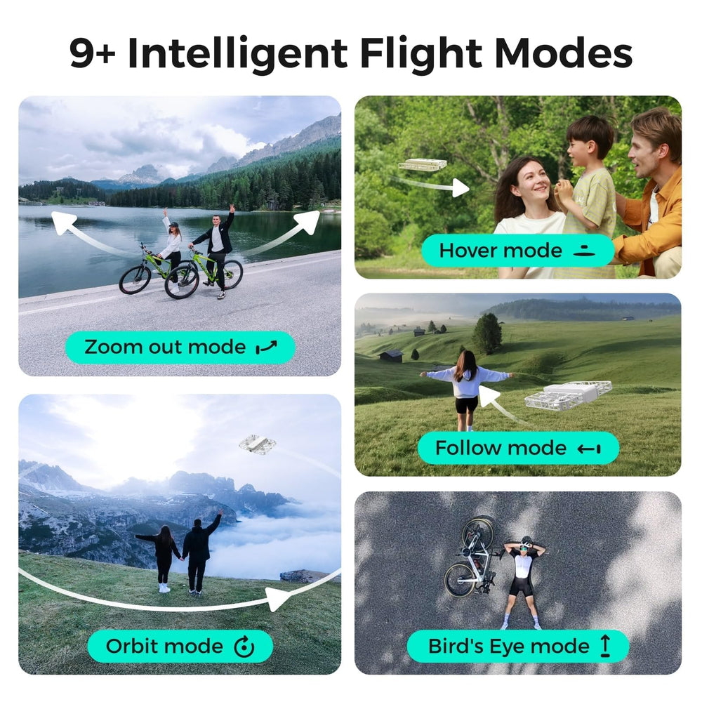 HOVERAir X1 follow-me mode tracks you for hands-free action shots.