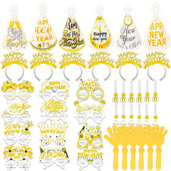 HOWAF white-gold NYE hats for stylish party photos and moments