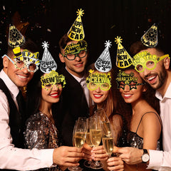HOWAF glittery hats close-up shows durable card stock and finish.