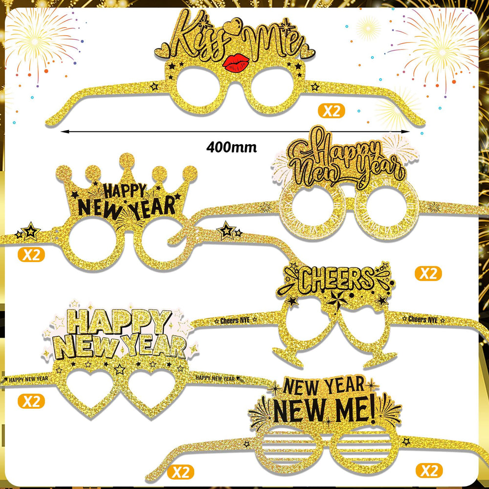 HOWAF Happy New Year headbands in glitter gold for memorable celebrations