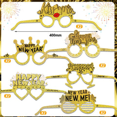 HOWAF Happy New Year headbands in glitter gold for memorable celebrations