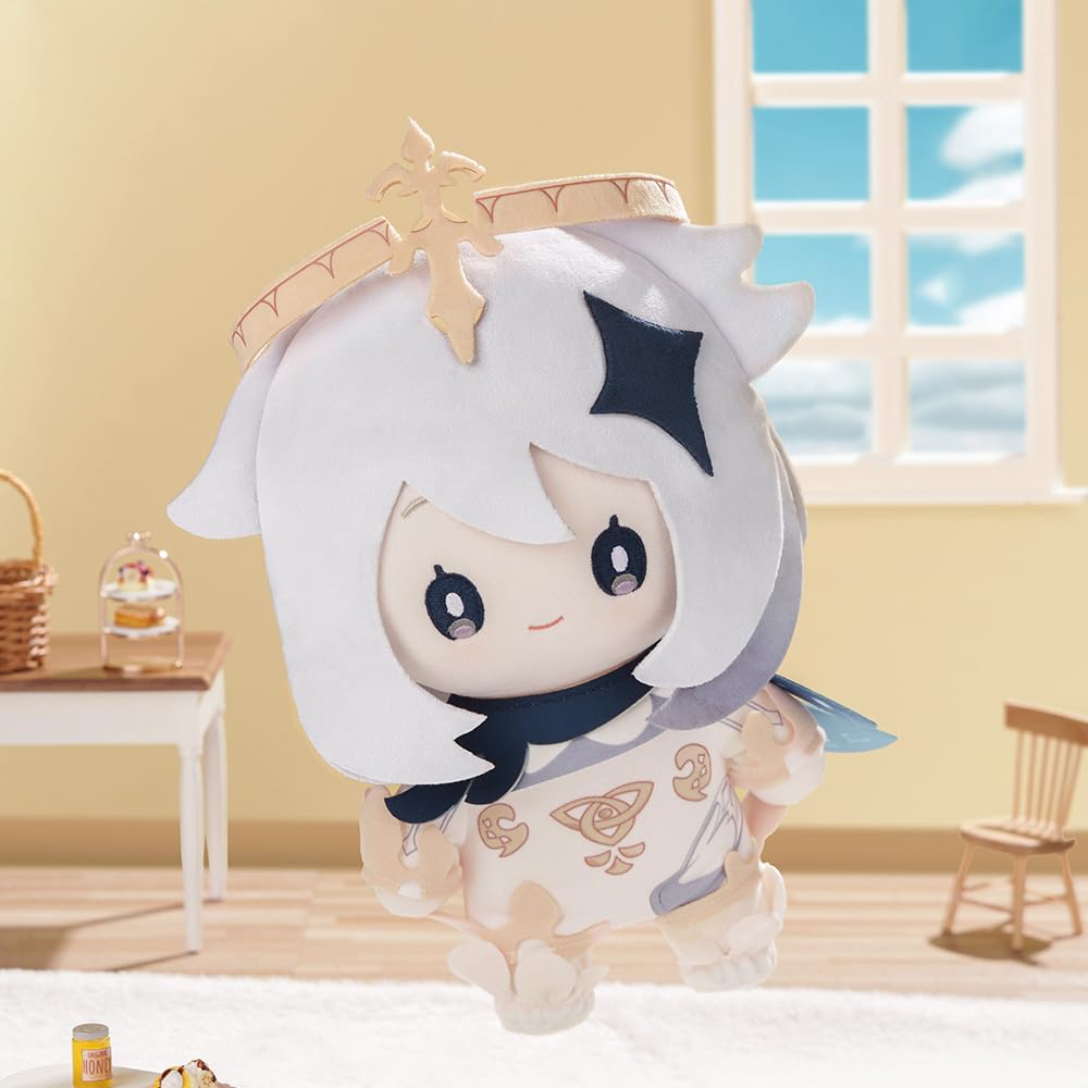 Hoyoverse Genshin Paimon plush texture close-up, showcasing plush softness and stitching quality