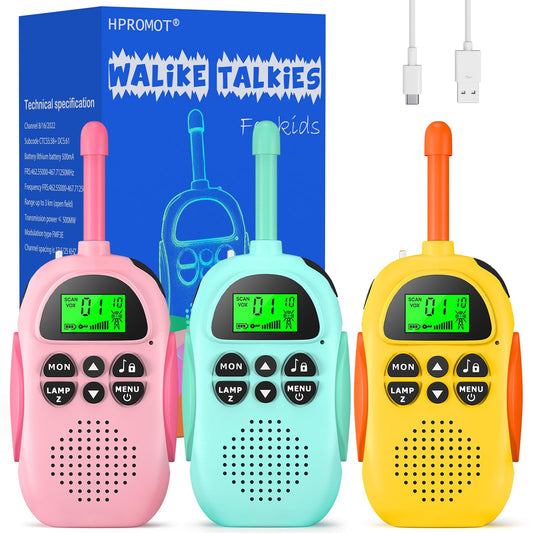 HPROMOT kids walkie talkies with rechargeable battery for eco-friendly play