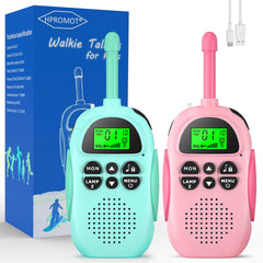 HPROMOT walkie talkies front view, rechargeable and kid friendly for outdoor fun