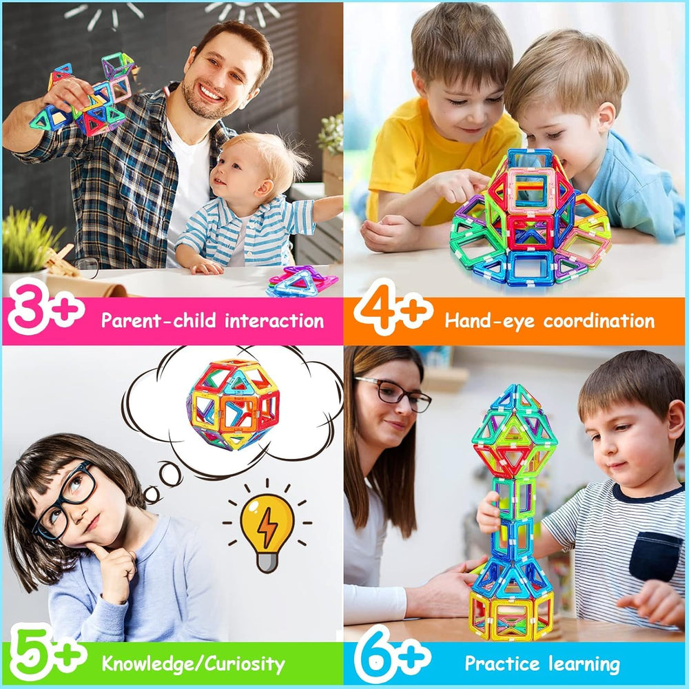 HQXBNBY magnetic tiles durable ABS plastic ensures long-lasting construction.