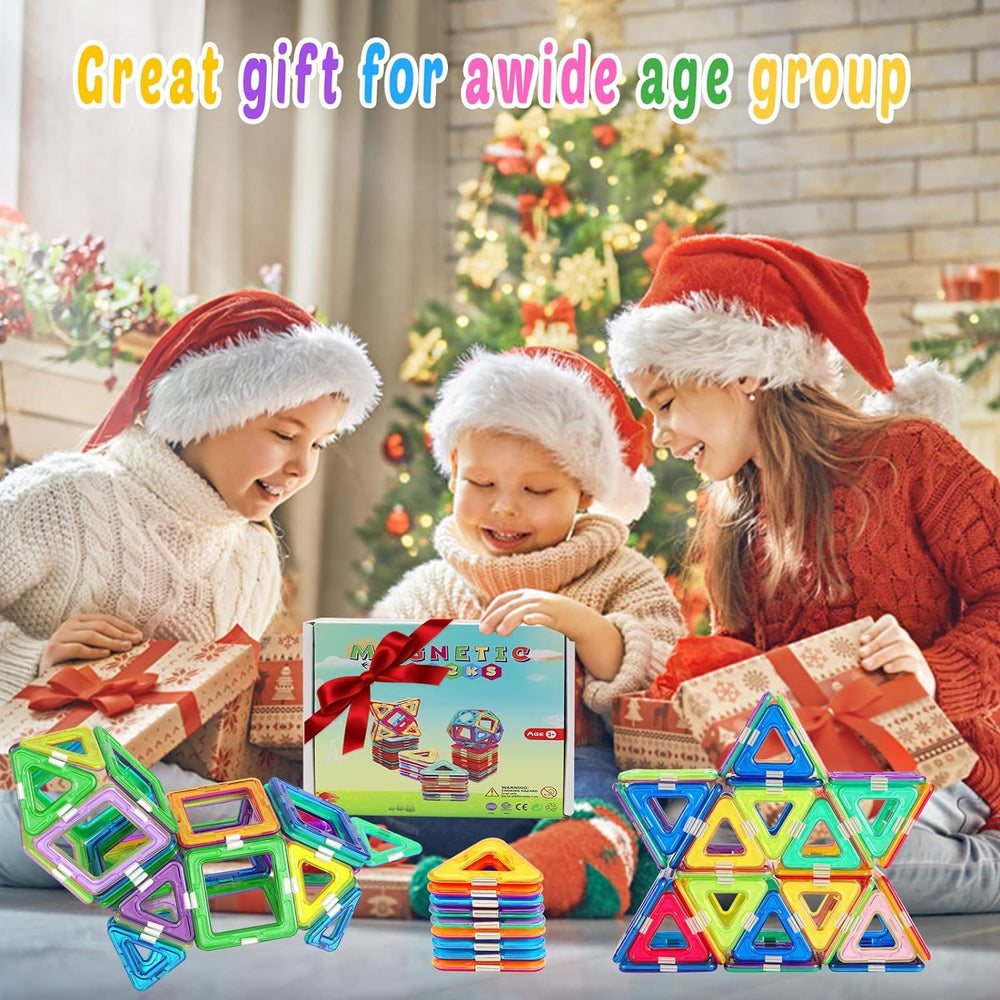 HQXBNBY magnetic tiles gift-ready for 3+ year olds and classrooms.