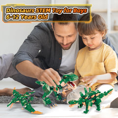 HSANHE included assembly manual for each dinosaur