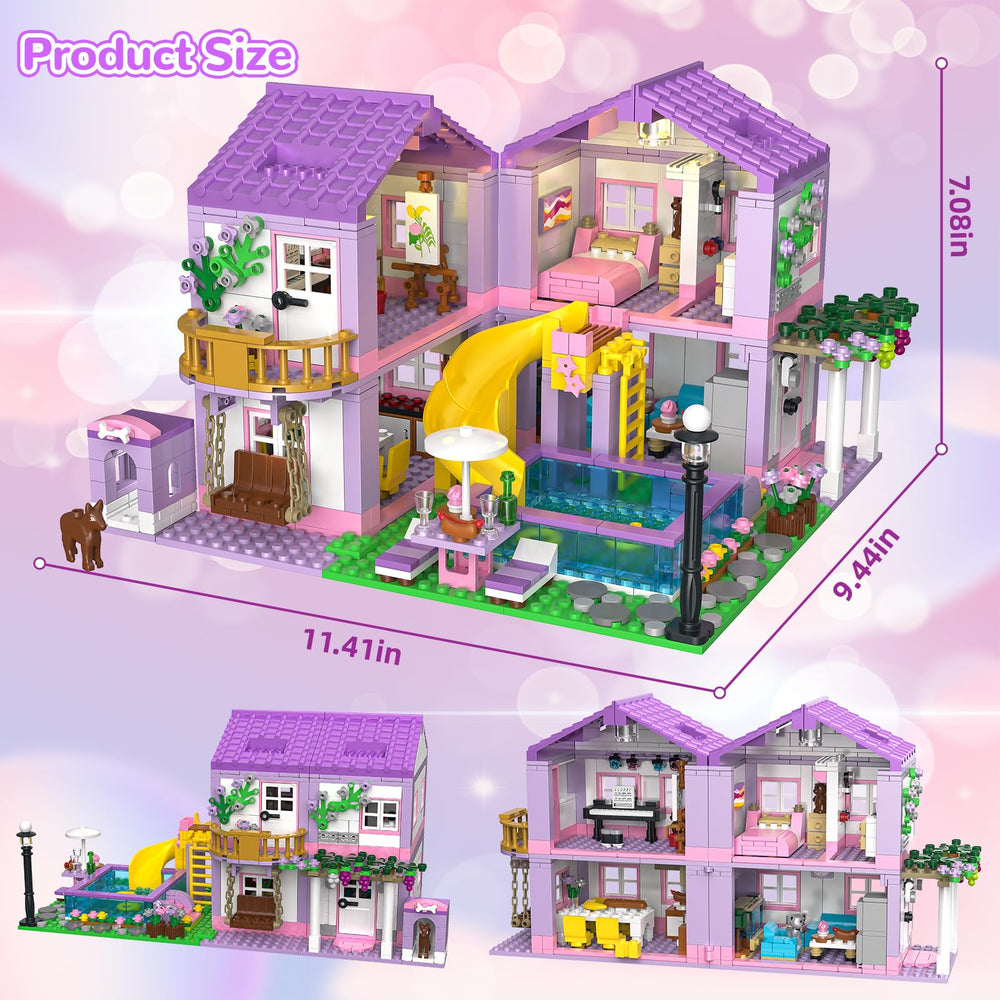 HSANHE Purple Girls Summer Villa Pool and Slide add dynamic outdoor play opportunities.