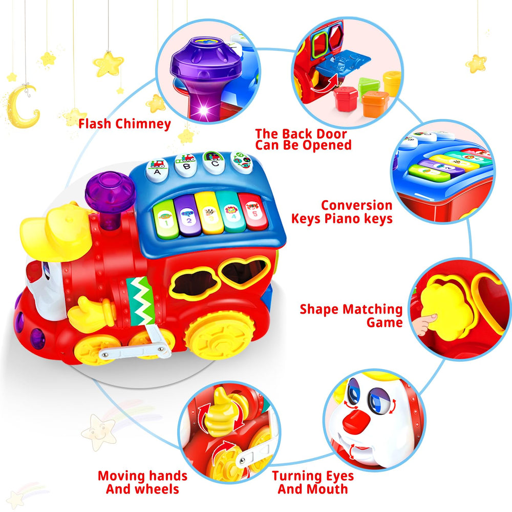 HSNEOI train emits lights and music for engaging sensory play.