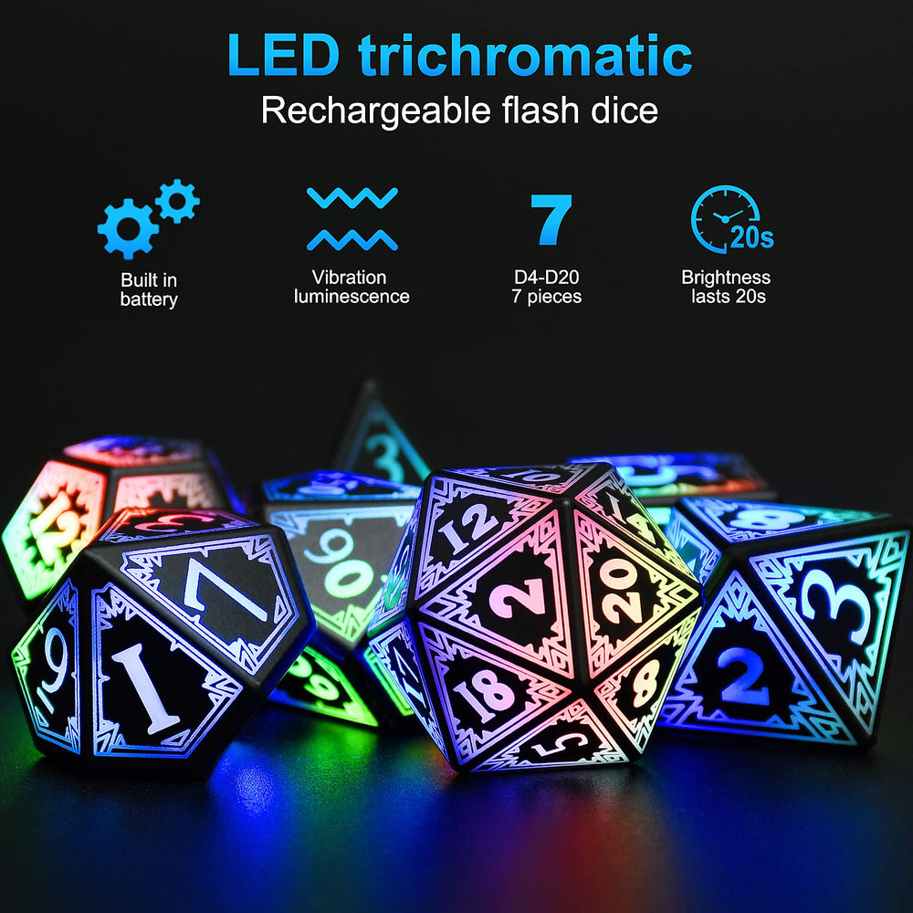 HTPOW USB-rechargeable dice charging via box and Type-C cable