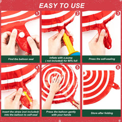 HTZNHXT Christmas foil balloons kit offers versatile decor for holidays and events.