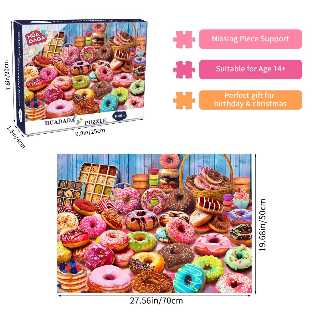 HUADADA donuts recycled cardboard puzzle: sturdy pieces for lasting enjoyment