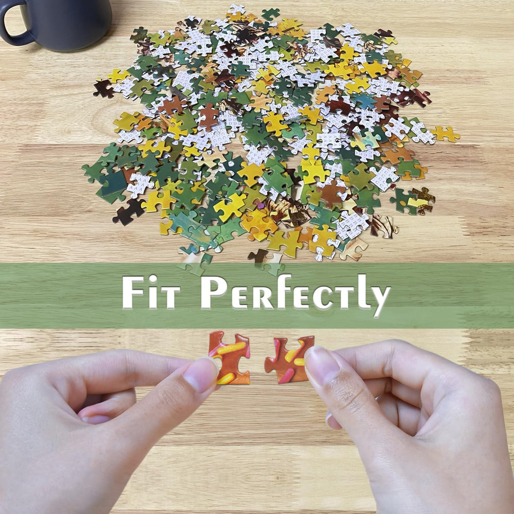 HUADADA puzzle features no dust surface coating to preserve vibrant artwork during setup