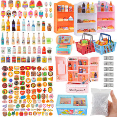 HUADELAIMA miniature play set refrigerator for imaginative meals and organized toy kitchens