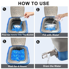 HUAFUNWIN Collapsible Gel Ball Bucket reinforced handle for easy transport