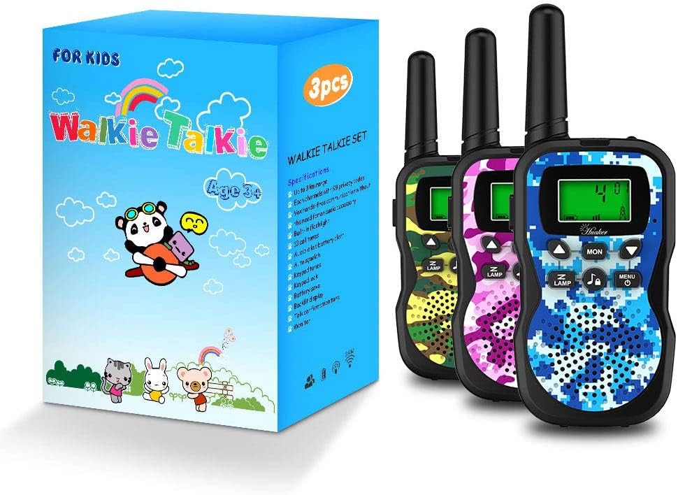Huaker Kids Walkie Talkies include a built-in flashlight for night-time exploration.