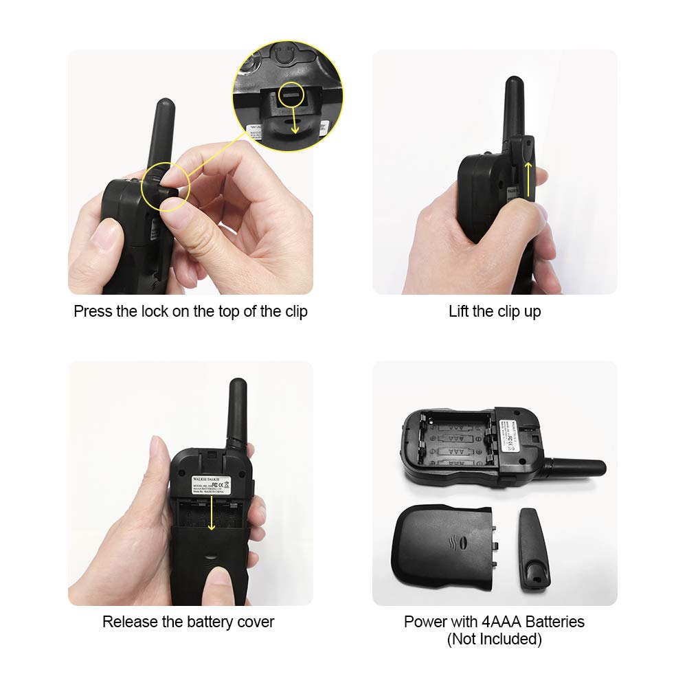 Huaker Kids Walkie Talkies feature an LCD screen for quick channel checks.