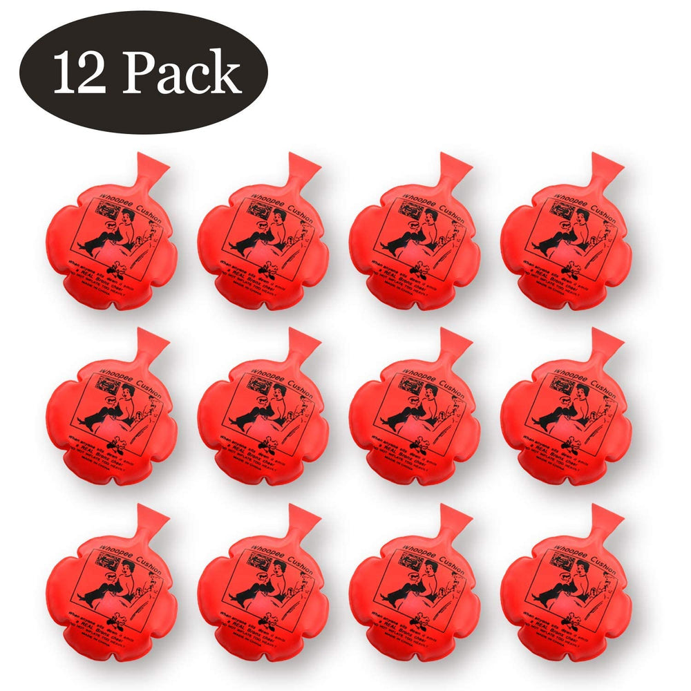 Hualedi whoopee cushion 12-pack, side view, durable and reusable