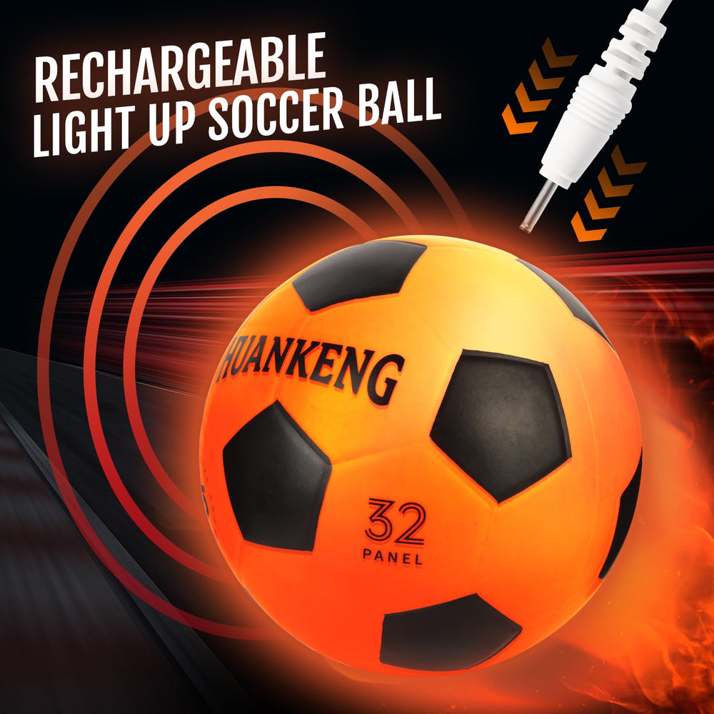 HuanKeng glow ball durable rubber shell withstands rough outdoor games.