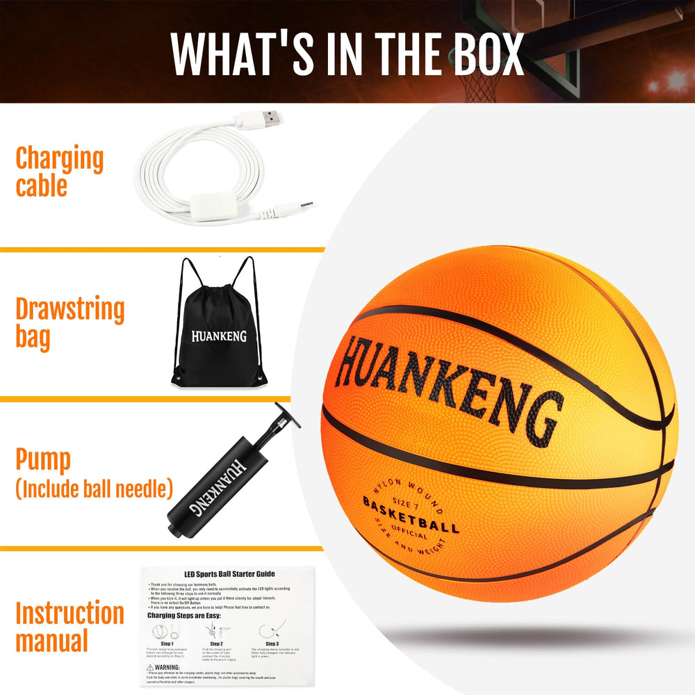 HuanKeng glow basketball waterproof charging port for outdoor use