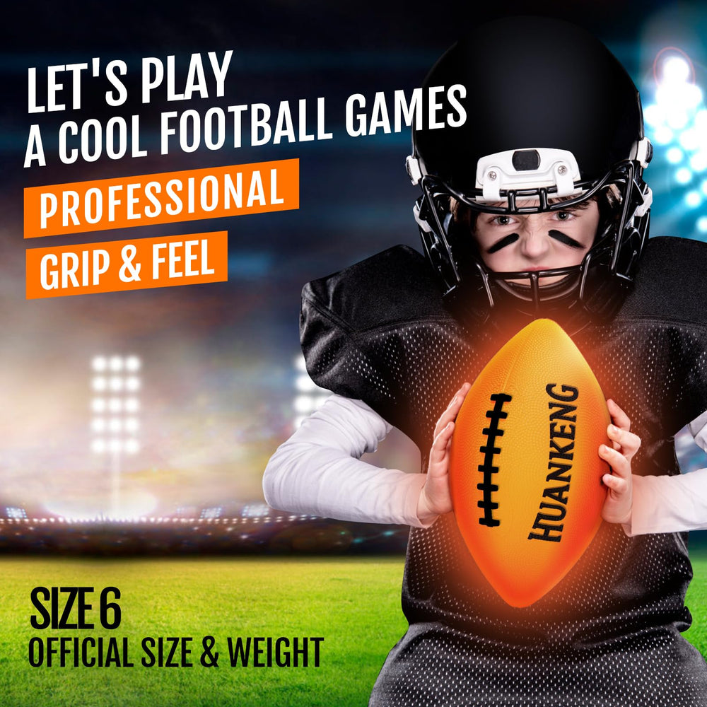 HuanKeng rechargeable football charges via USB for quick readiness.