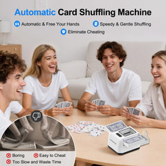 HUAYAGHFHD shuffler with drawer tray keeps cards organized during gameplay.