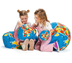Hugg-A-Planet Baby Earth held by a child, inspiring play.