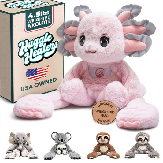 Huggle Healers Ula axolotl with 40-inch arms for an inviting hug for adults and kids
