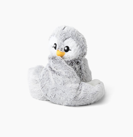Hugimals Pax the Penguin front view showing cozy weighted hug for neck and shoulders
