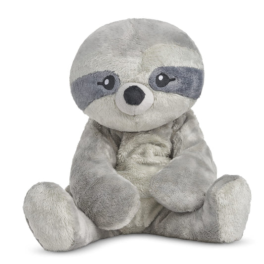 Hugimals Sam the Sloth front view shows a large weighted plush for comforting hugs.