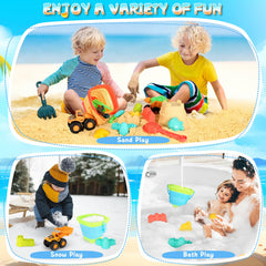 HUITEM Beach Sand Toys three sand castle molds for sturdy builds
