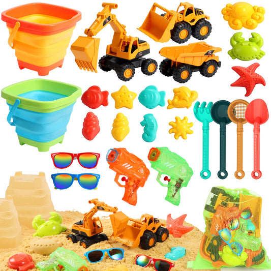 HUITEM beach toys kit package for shared sand play on a sunny day