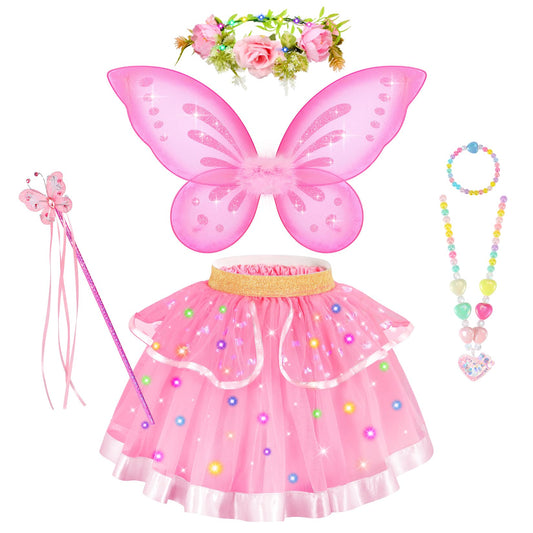 HUITEM fairy light-up tutu glows softly for night parties and imaginative play