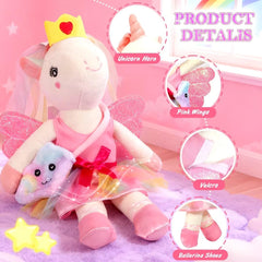 HUITEM soft polyester stitching on the unicorn doll for durable cuddles.