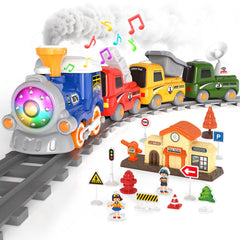 HUITEM locomotive on colorful tracks boosts imaginative play and fine motor skills