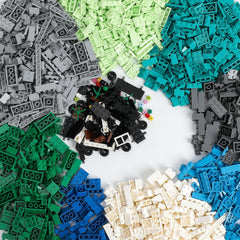 HUIZDQ 1800pcs blue-green-white bricks for creative construction