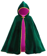 Hulaha Anna-style velvet hooded cape for magical dress-up and festive warmth.