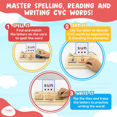 Hulats CVC Word Magic beechwood tiles for durable, sensory letter handling.
