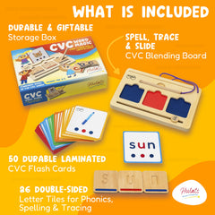 Hulats CVC Word Magic giftable box keeps materials organized for play.
