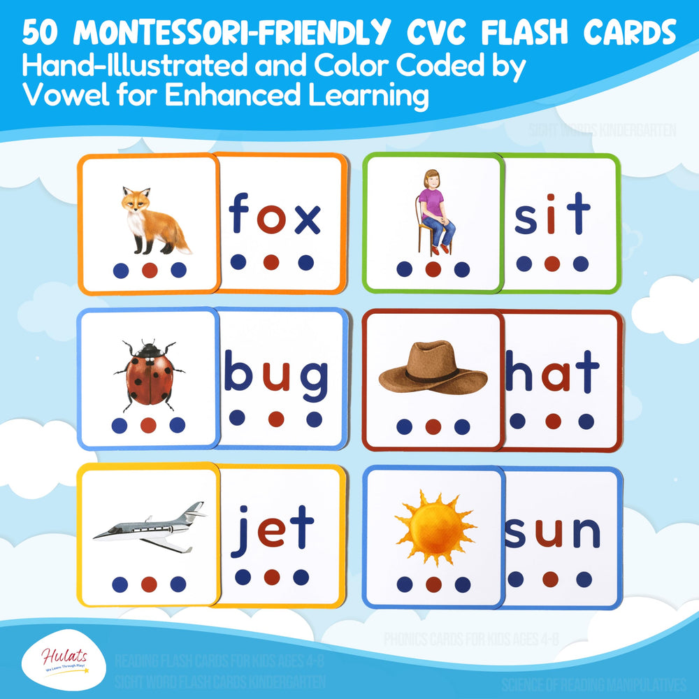 Hulats CVC Word Magic grooved tiles help trace and blend CVC words clearly.