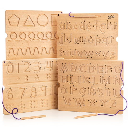 Hulats Learn to Write tracing board with arrows guiding early letter tracing.